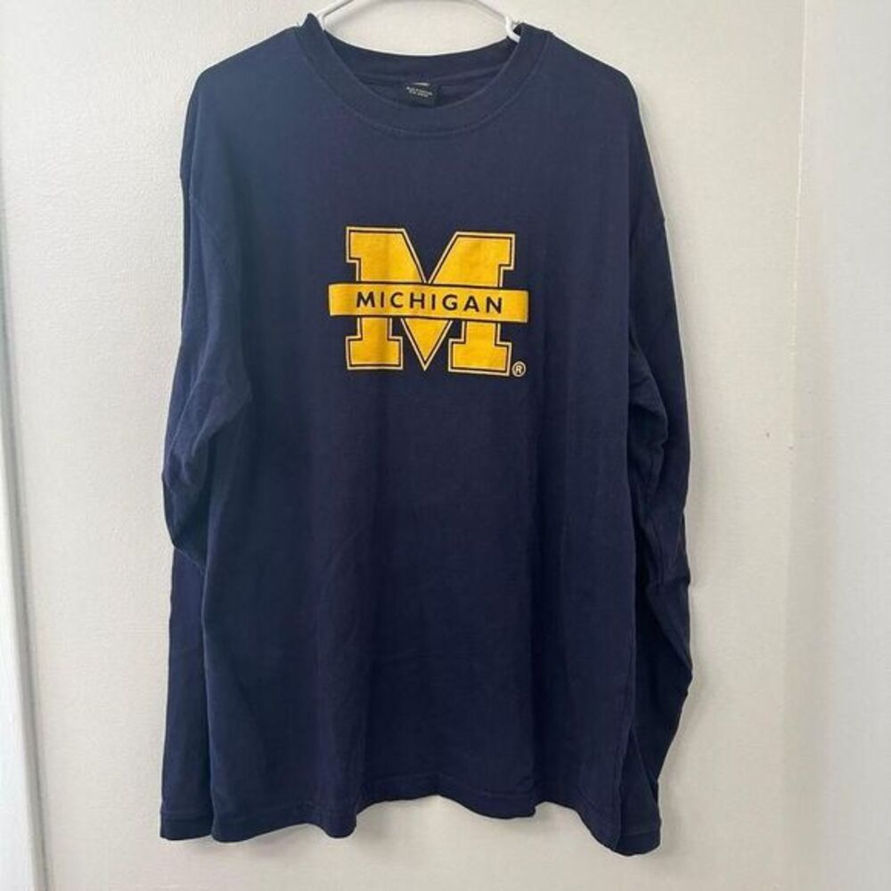 Men's Long Sleeves Shirt‎ University of Michigan Size XL Blue